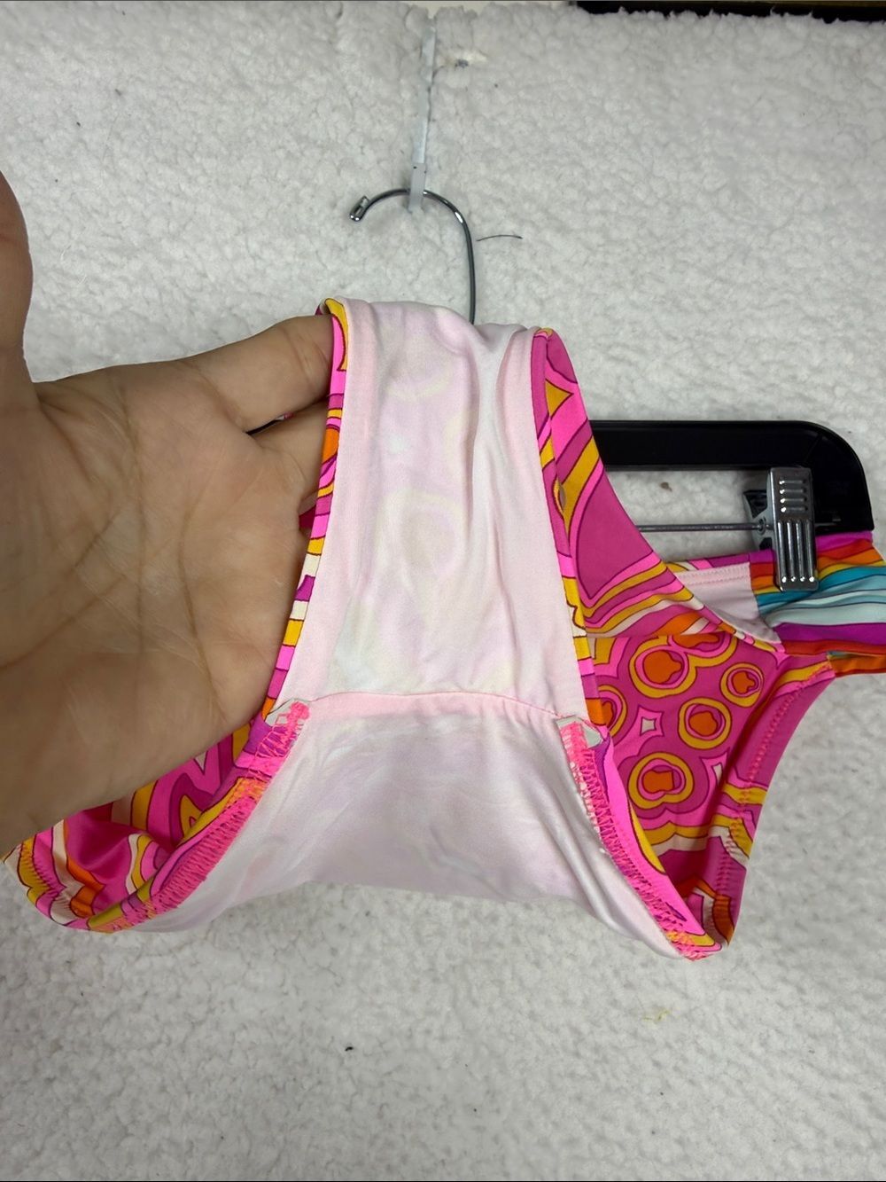 (A4) Trina Turk bikini bottom only
Swimsuit size 10 pink swirl
Turquoise orange - Picture 7 of 8